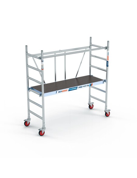 Andaime dobrável em alumínio 75x190 - 3 m Altura de trabalho sem portinhola e com barra