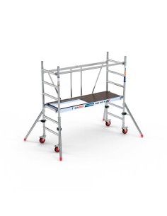 Andamio plegable de aluminio 75x190 - 3 m Altura de trabajo con trampilla y estabilizadores MINISTAB