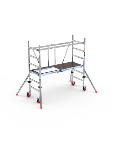 Andaime dobrável em alumínio 75x190 - 3 m Altura de trabalho com escotilha e estabilizadores MINISTAB