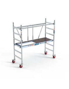 Andamio plegable de aluminio 75x190 - 3 m Altura de trabajo con trampilla y con barra