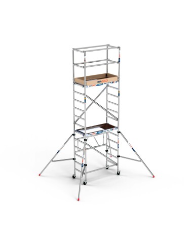 Andaime rebatível 75x150 5,5m de altura de trabalho com portinhola – COMPACT Módulo 1+2+3