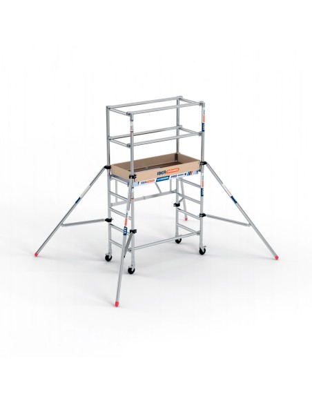 Andaime rebatível 75x150 3,5m com portinhola + 4 estabilizadores – COMPACT M. 1+2