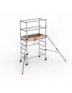 Andamio plegable 75x150 3,5m alt. trabajo con trampilla y estabilizadores – COMPACT M. 1+2