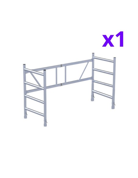 Andamio plegable de aluminio 135x190 - 3,85 m Altura de trabajo CT, ST, barras y rodapiés
