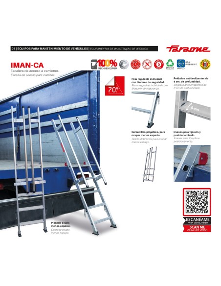 Escada de 3 degraus IMAN-CA para camiões e reboques