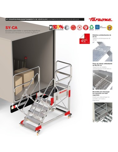 Escalera de aluminio para tráiler y camiones. Uso profesional