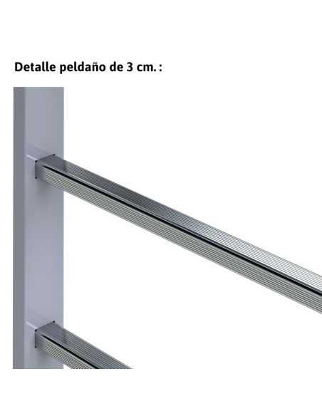 Escada de segurança vertical SVS0-124 para mezaninos e lofts. 0,96/1,24 m