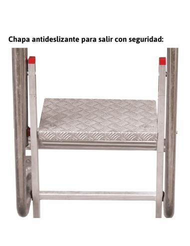 Escalera de seguridad vertical SVS0-124 para entreplantas y altillos. Entre 0,96 / 1,24 m
