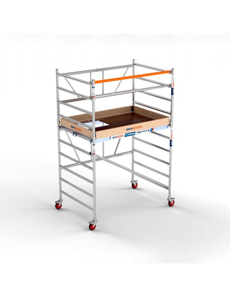 Andaime dobrável em alumínio 135x190 - 3,85 m Altura de trabalho CT, ST, barras e rodapés