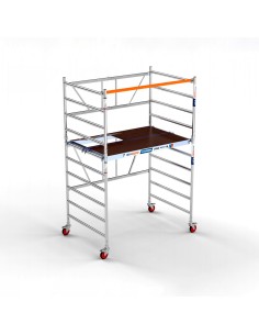 Andaime dobrável em alumínio 135x190 - 3,85 m Altura de trabalho com e sem portinhola