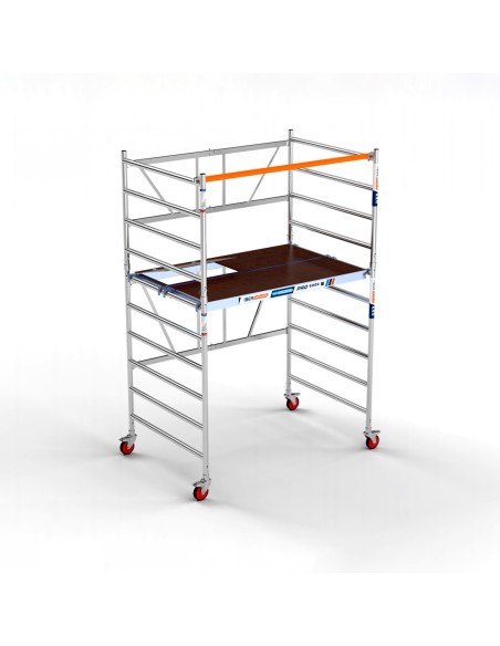 Andaime dobrável em alumínio 135x190 - 3,85 m Altura de trabalho com e sem portinhola