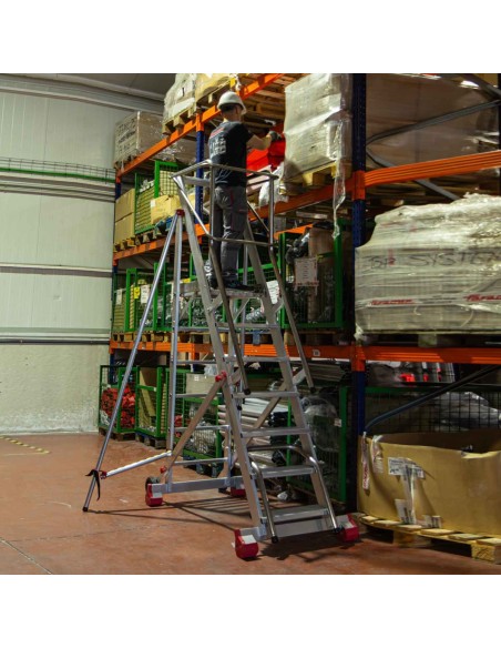 Escalera profesional de almacén de 5 peldaños - FARAONE