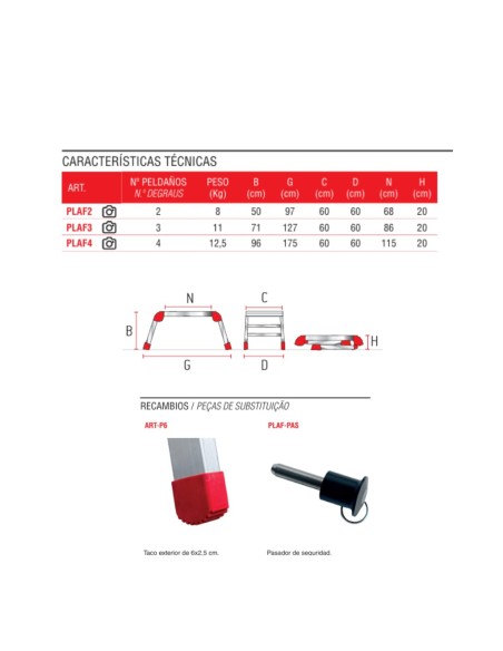 Plataforma profesional plegable PLAF4 de 4 peldaños -  FARAONE
