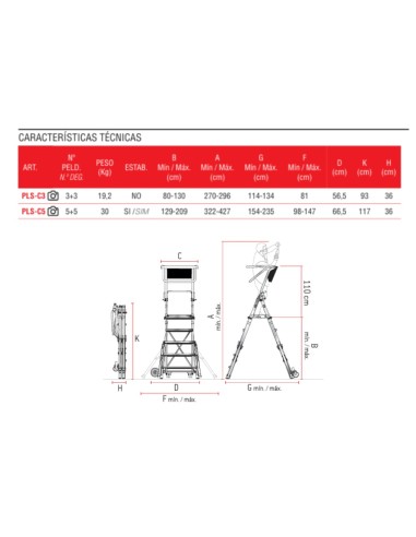 Escalera de aluminio plegable PLS-C5 - Faraone