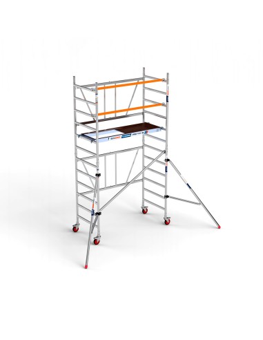 Andamio plegable de aluminio 90x190 - 4,70 m Altura de trabajo y estabilizadores