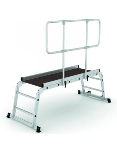 Plataforma dupla profissional em alumínio com 1 corrimão