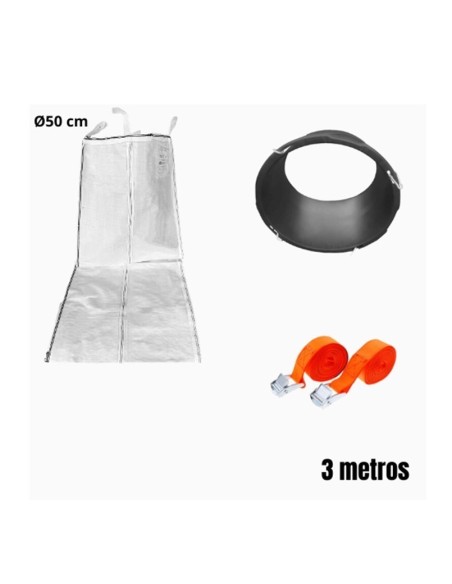 Conjunto de Tubo de Descarga de Detritos Flexível Ø50 cm x 3 m