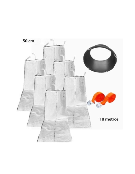 Conjunto de Tubo de Descarga de Detritos Flexível Ø50 cm x 18 m