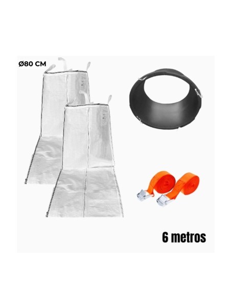 Conjunto de Tubo de Descarga de Detritos Flexível Ø80 cm x 6 m