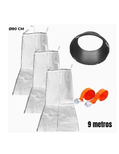 Conjunto de Tubo de Descarga de Detritos Flexível Ø80 cm x 9 m