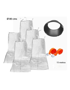 Conjunto de Tubo de Descarga de Detritos Flexível Ø80 cm x 18 m