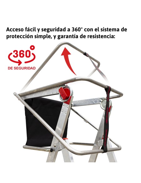 Escada profissional dobrável e ajustável PLS3 com 3 degraus - FARAONE