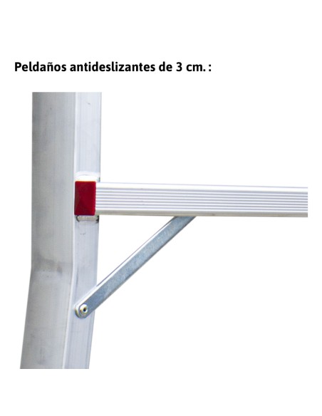 Escada profissional dobrável e ajustável PLS3 com 3 degraus - FARAONE