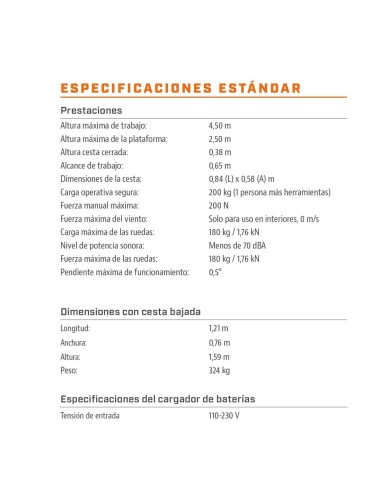 Plataforma elevatória NANO 25 | Altura 4,50 m | Segurança B2B
