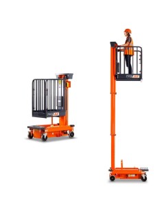 Plataforma elevatória de pessoal com acionamento manual e elevação elétrica NANO 35
