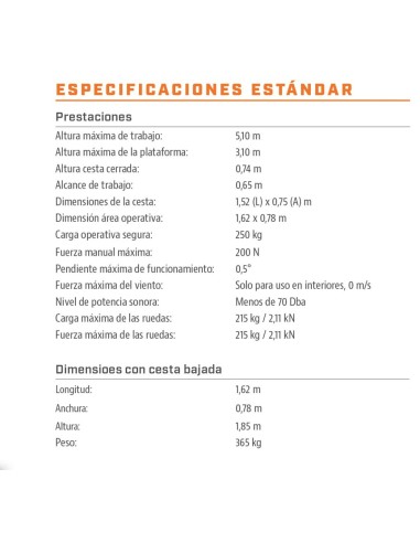 Plataforma elevatória elétrica POWER TOWER | 5,10 m | Segurança B2B