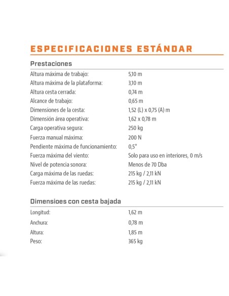 Plataforma elevatória elétrica POWER TOWER | 5,10 m | Segurança B2B