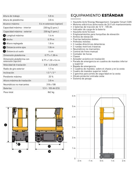 Plataforma Elevatória Autopropelida Haulotte STAR 6 | Altura 5,8 m