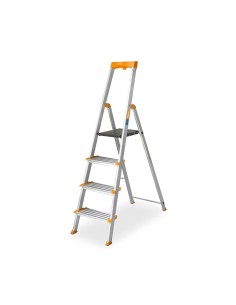 Escalera de Aluminio Plegable de 4 Peldaños Anchos (12 cm) – EN 131