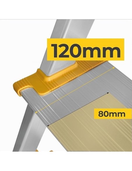 Escalera Aluminio Plegable 4 Peldaños Anchos | EN 131