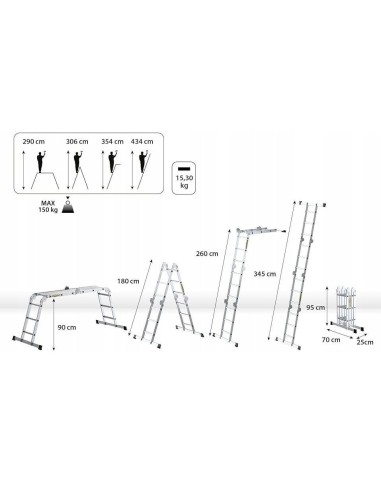 Escalera Plataforma Multiusos 4x3 PRO Aluminio | EN 131-4