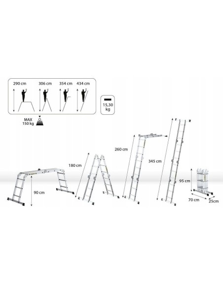 Escalera Plataforma Multiusos 4x3 PRO Aluminio | EN 131-4