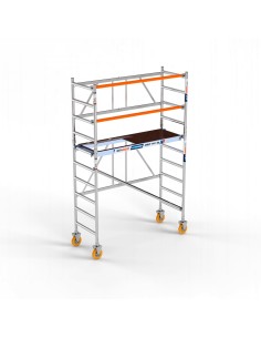 Andamio plegable de aluminio 75x190 - 3,85 m Altura de trabajo con ruedas de jardín