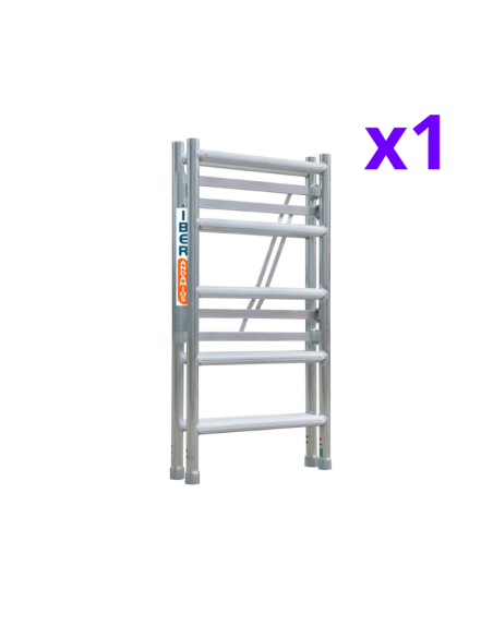 Andamio plegable 75x150 3,5m altura de trabajo con trampilla y estabilizadores – COMPACT Módulo 1+2