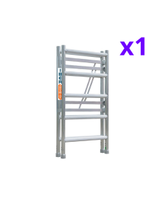 Andamio plegable 75x150 3,8m con trampilla + 4 estabilizadores – COMPACT M. 1+1 2