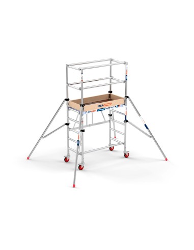 Andamio plegable 75x150 3,5m con trampilla + 4 estabilizadores – COMPACT M. 1+2