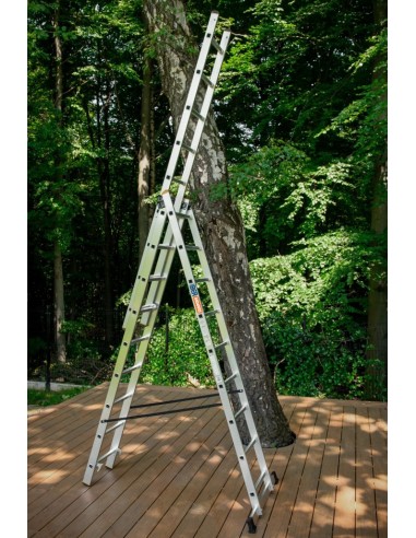 Escalera Triple Aluminio 3x14 Peldaños DW-PRO-3X14 | EN 131