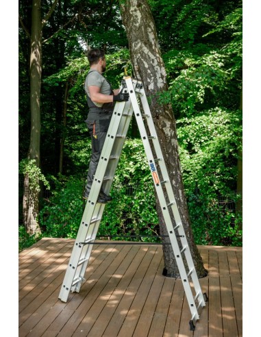Escalera Triple Aluminio 3x12 Peldaños DW-PRO-3X12 | EN 131