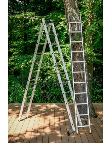 Escalera Triple Aluminio 3x10 Peldaños DW-PRO-3X10 | EN 131