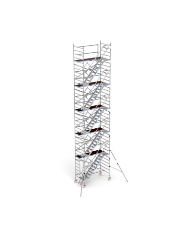 Andamio móvil tipo torre con escaleras 135x250x1220 m altura de trabajo