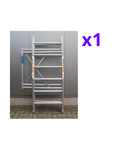 Andamio plegable de aluminio 75x190 - 3 m Altura de trabajo con trampilla y estabilizadores MINISTAB