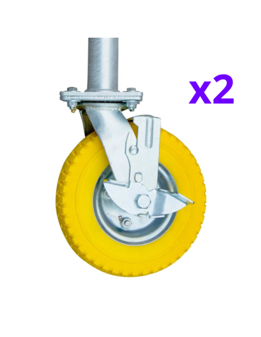 Andaime dobrável em alumínio 75x190 - 3 m de altura de trabalho com rodas de jardim e fuso