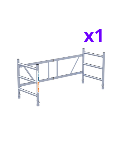 Andamio plegable de aluminio 75x190 - 4 m Altura de trabajo con ruedas con husillo