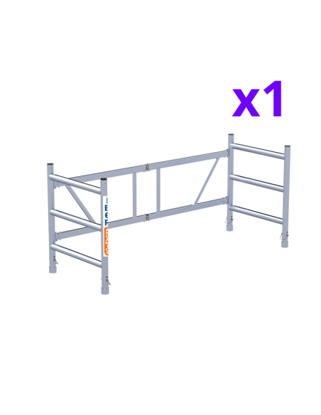 Andamio plegable de aluminio 75x190 - 4 m Altura de trabajo con ruedas con husillo