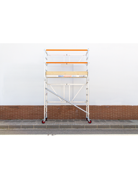 Andaime dobrável em alumínio 75x190 - 4,20 m de altura de trabalho com rodapés