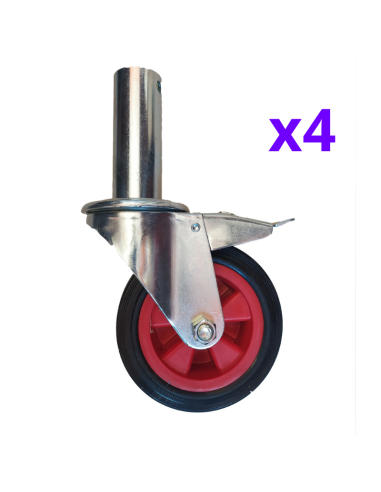 Andamio plegable de aluminio 75x190 - 4,20 m Altura de trabajo con rodapié y estabilizadores